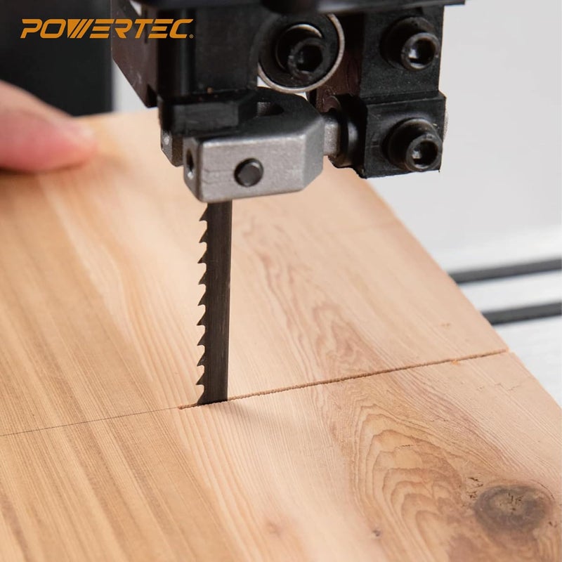 POWERTEC مجموعة شفرات منشار الشريط بطول 59-1/2 بوصة لقطع الخشب والمعادن غير الحديدية، شفرات منشار الشريط لـ Wen 3959، Craftsman، Porter-Cable، Ryobi، Delta، B&D و Skil 9" منشار شريط، عبوة 2 (13701) - Image 4